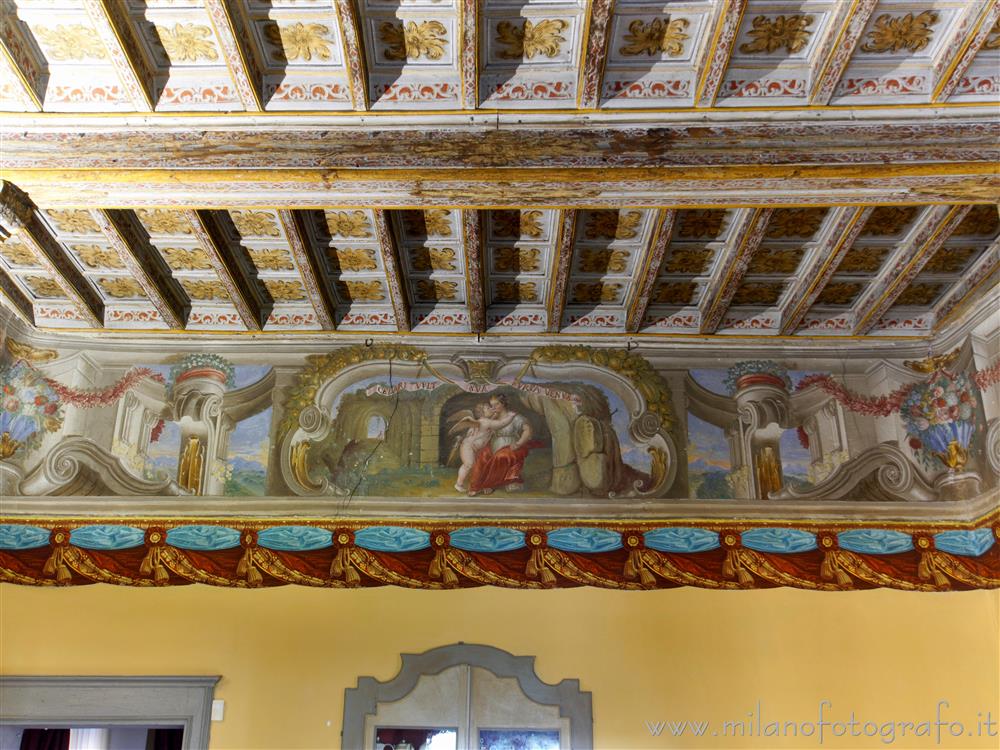 Cossato (Biella, Italy) - Baroque decorations in one of the halls of the Castle of Castellengo